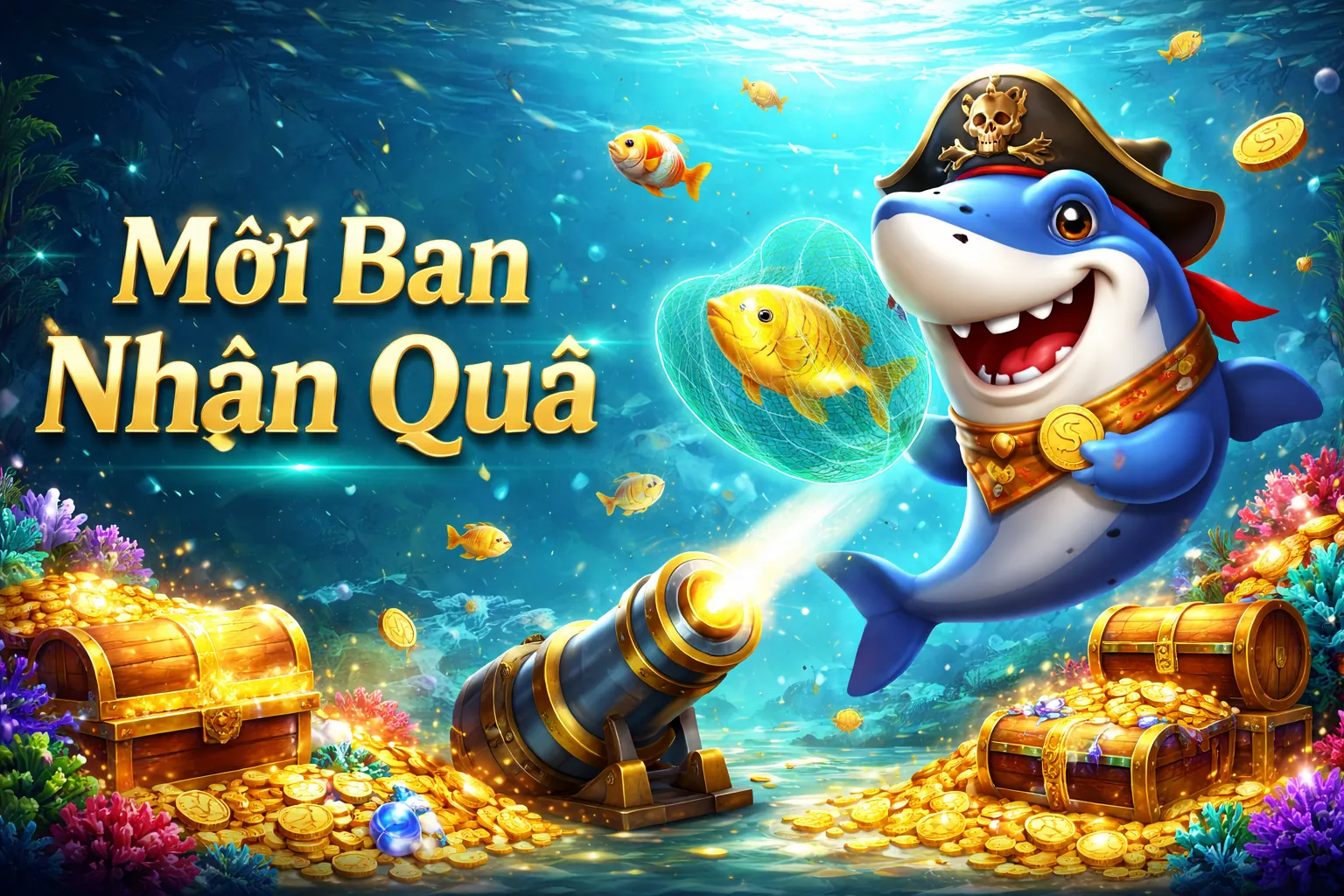Giao diện trò chơi Bắn Cá vs368 với đồ họa 3D sống động